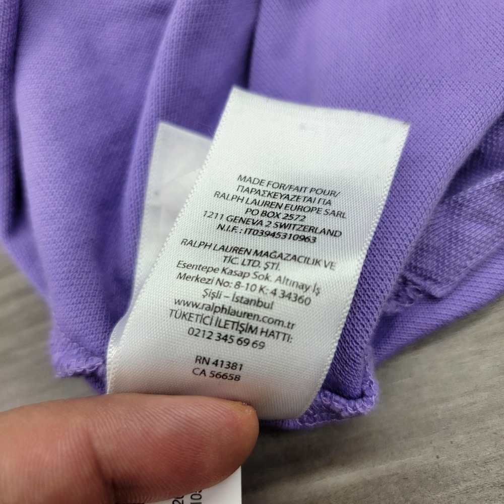 Polo Ralph Lauren Polo Shirt Mens Medium Purple Classic Fit Pony Logo Cotton - Picture 9 of 11